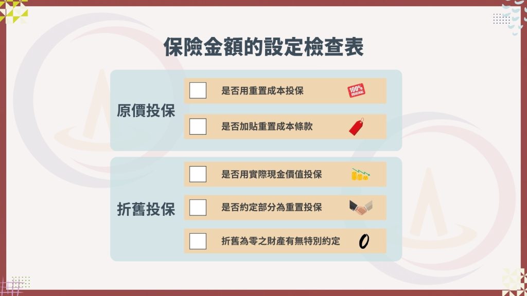 【商業火險怎麼保?你還只看保費?應注意的6大事項沒注意,小心理賠拿不到喔】 23 商業火險保險金額的設定檢查表